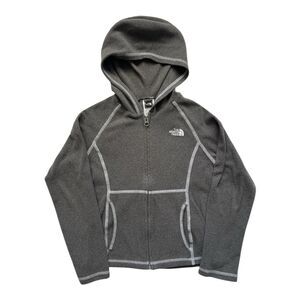 The North Face Jacket Girls Small Gray Full Zip Up Hood Pockets Outdoors Casual